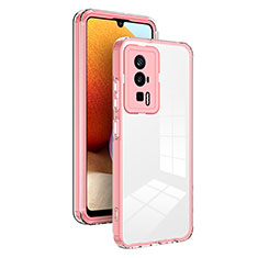 Silikon Schutzhülle Rahmen Tasche Hülle Durchsichtig Transparent Spiegel H01P für Xiaomi Redmi K60 5G Rosegold