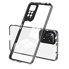 Silikon Schutzhülle Rahmen Tasche Hülle Durchsichtig Transparent Spiegel H01P für Xiaomi Redmi Note 11 Pro 5G Schwarz