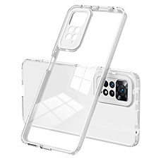 Silikon Schutzhülle Rahmen Tasche Hülle Durchsichtig Transparent Spiegel H01P für Xiaomi Redmi Note 11 Pro 5G Weiß