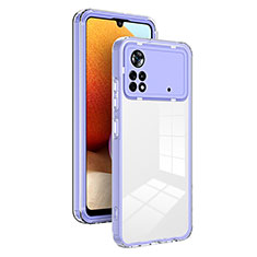 Silikon Schutzhülle Rahmen Tasche Hülle Durchsichtig Transparent Spiegel H01P für Xiaomi Redmi Note 11E Pro 5G Violett