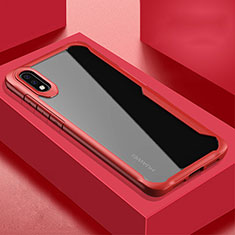 Silikon Schutzhülle Rahmen Tasche Hülle Durchsichtig Transparent Spiegel H02 für Huawei P20 Rot