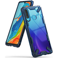 Silikon Schutzhülle Rahmen Tasche Hülle Durchsichtig Transparent Spiegel H02 für Huawei P30 Lite New Edition Blau