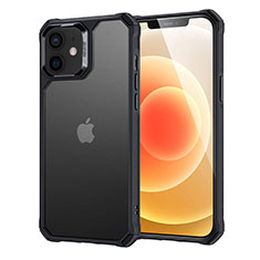 Silikon Schutzhülle Rahmen Tasche Hülle Durchsichtig Transparent Spiegel H04 für Apple iPhone 12 Mini Schwarz