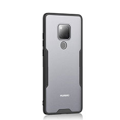 Silikon Schutzhülle Rahmen Tasche Hülle Durchsichtig Transparent Spiegel H04 für Huawei Mate 20 Schwarz