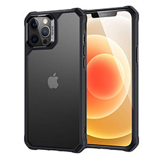 Silikon Schutzhülle Rahmen Tasche Hülle Durchsichtig Transparent Spiegel H07 für Apple iPhone 12 Pro Max Schwarz