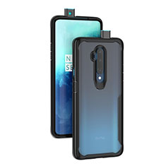 Silikon Schutzhülle Rahmen Tasche Hülle Durchsichtig Transparent Spiegel M01 für OnePlus 7T Pro 5G Schwarz