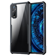 Silikon Schutzhülle Rahmen Tasche Hülle Durchsichtig Transparent Spiegel M01 für Oppo Find X2 Pro Schwarz