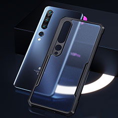 Silikon Schutzhülle Rahmen Tasche Hülle Durchsichtig Transparent Spiegel M01 für Xiaomi Mi 10 Schwarz