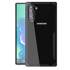 Silikon Schutzhülle Rahmen Tasche Hülle Durchsichtig Transparent Spiegel M02 für Samsung Galaxy Note 10 Schwarz