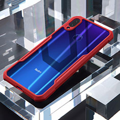 Silikon Schutzhülle Rahmen Tasche Hülle Durchsichtig Transparent Spiegel M03 für Xiaomi Redmi Note 7 Rot