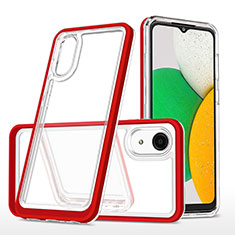 Silikon Schutzhülle Rahmen Tasche Hülle Durchsichtig Transparent Spiegel MQ1 für Samsung Galaxy A03 Core Rot