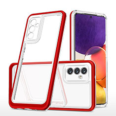 Silikon Schutzhülle Rahmen Tasche Hülle Durchsichtig Transparent Spiegel MQ1 für Samsung Galaxy A54 5G Rot