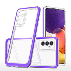 Silikon Schutzhülle Rahmen Tasche Hülle Durchsichtig Transparent Spiegel MQ1 für Samsung Galaxy A54 5G Violett