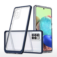 Silikon Schutzhülle Rahmen Tasche Hülle Durchsichtig Transparent Spiegel MQ1 für Samsung Galaxy A71 5G Blau
