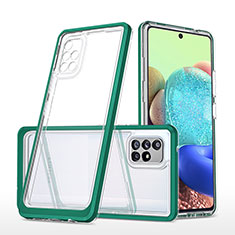 Silikon Schutzhülle Rahmen Tasche Hülle Durchsichtig Transparent Spiegel MQ1 für Samsung Galaxy A71 5G Grün