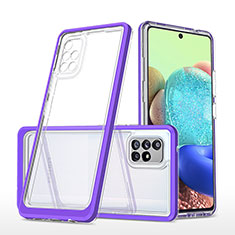 Silikon Schutzhülle Rahmen Tasche Hülle Durchsichtig Transparent Spiegel MQ1 für Samsung Galaxy A71 5G Violett