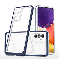 Silikon Schutzhülle Rahmen Tasche Hülle Durchsichtig Transparent Spiegel MQ1 für Samsung Galaxy A82 5G Blau