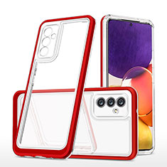 Silikon Schutzhülle Rahmen Tasche Hülle Durchsichtig Transparent Spiegel MQ1 für Samsung Galaxy A82 5G Rot