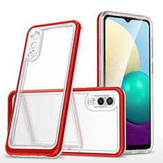 Silikon Schutzhülle Rahmen Tasche Hülle Durchsichtig Transparent Spiegel MQ1 für Samsung Galaxy M02 Rot