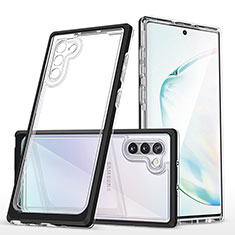 Silikon Schutzhülle Rahmen Tasche Hülle Durchsichtig Transparent Spiegel MQ1 für Samsung Galaxy Note 10 5G Schwarz