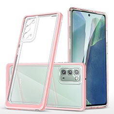 Silikon Schutzhülle Rahmen Tasche Hülle Durchsichtig Transparent Spiegel MQ1 für Samsung Galaxy Note 20 5G Rosegold