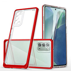 Silikon Schutzhülle Rahmen Tasche Hülle Durchsichtig Transparent Spiegel MQ1 für Samsung Galaxy Note 20 5G Rot