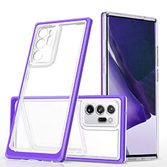 Silikon Schutzhülle Rahmen Tasche Hülle Durchsichtig Transparent Spiegel MQ1 für Samsung Galaxy Note 20 Ultra 5G Violett