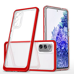 Silikon Schutzhülle Rahmen Tasche Hülle Durchsichtig Transparent Spiegel MQ1 für Samsung Galaxy S20 FE (2022) 5G Rot
