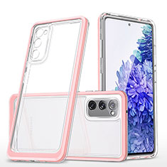 Silikon Schutzhülle Rahmen Tasche Hülle Durchsichtig Transparent Spiegel MQ1 für Samsung Galaxy S20 FE 4G Rosegold