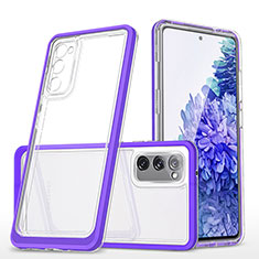 Silikon Schutzhülle Rahmen Tasche Hülle Durchsichtig Transparent Spiegel MQ1 für Samsung Galaxy S20 FE 4G Violett