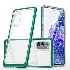Silikon Schutzhülle Rahmen Tasche Hülle Durchsichtig Transparent Spiegel MQ1 für Samsung Galaxy S20 FE 5G Grün