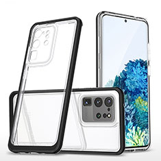Silikon Schutzhülle Rahmen Tasche Hülle Durchsichtig Transparent Spiegel MQ1 für Samsung Galaxy S20 Ultra 5G Schwarz