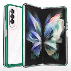 Silikon Schutzhülle Rahmen Tasche Hülle Durchsichtig Transparent Spiegel MQ1 für Samsung Galaxy Z Fold3 5G Grün