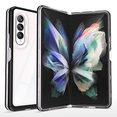 Silikon Schutzhülle Rahmen Tasche Hülle Durchsichtig Transparent Spiegel MQ1 für Samsung Galaxy Z Fold4 5G Schwarz