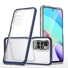 Silikon Schutzhülle Rahmen Tasche Hülle Durchsichtig Transparent Spiegel MQ1 für Xiaomi Redmi 10 (2022) Blau