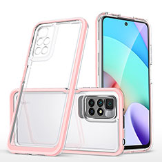 Silikon Schutzhülle Rahmen Tasche Hülle Durchsichtig Transparent Spiegel MQ1 für Xiaomi Redmi Note 11 4G (2021) Rosegold