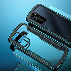 Silikon Schutzhülle Rahmen Tasche Hülle Durchsichtig Transparent Spiegel N01 für Huawei P40 Pro Cyan