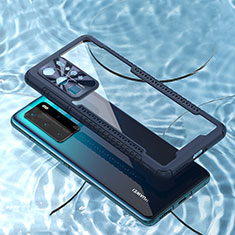 Silikon Schutzhülle Rahmen Tasche Hülle Durchsichtig Transparent Spiegel N04 für Huawei P40 Pro Blau