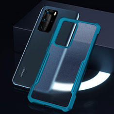 Silikon Schutzhülle Rahmen Tasche Hülle Durchsichtig Transparent Spiegel N06 für Huawei P40 Pro Cyan