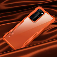 Silikon Schutzhülle Rahmen Tasche Hülle Durchsichtig Transparent Spiegel N07 für Huawei P40 Pro Orange