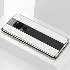 Silikon Schutzhülle Rahmen Tasche Hülle Durchsichtig Transparent Spiegel Q04 für Huawei Mate 20 Weiß