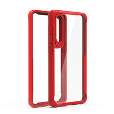 Silikon Schutzhülle Rahmen Tasche Hülle Durchsichtig Transparent Spiegel T02 für Huawei P30 Rot