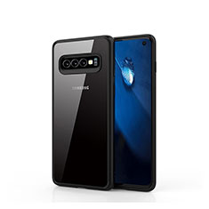 Silikon Schutzhülle Rahmen Tasche Hülle Durchsichtig Transparent Spiegel T02 für Samsung Galaxy S10 5G Schwarz