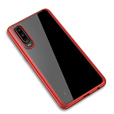 Silikon Schutzhülle Rahmen Tasche Hülle Durchsichtig Transparent Spiegel T03 für Huawei P30 Rot