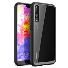 Silikon Schutzhülle Rahmen Tasche Hülle Durchsichtig Transparent Spiegel Z02 für Huawei P20 Pro Schwarz