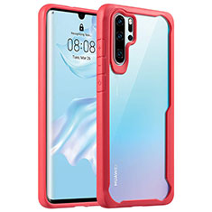 Silikon Schutzhülle Rahmen Tasche Hülle Durchsichtig Transparent Spiegel Z02 für Huawei P30 Pro New Edition Rot