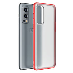 Silikon Schutzhülle Rahmen Tasche Hülle Durchsichtig Transparent WL1 für OnePlus Nord 2 5G Rot