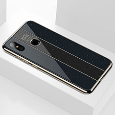 Silikon Schutzhülle Rahmen Tasche Hülle Spiegel A01 für Xiaomi Mi 8 Schwarz