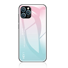 Silikon Schutzhülle Rahmen Tasche Hülle Spiegel Farbverlauf Regenbogen für Apple iPhone 13 Pro Max Cyan