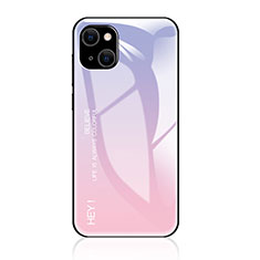 Silikon Schutzhülle Rahmen Tasche Hülle Spiegel Farbverlauf Regenbogen für Apple iPhone 14 Plus Rosa